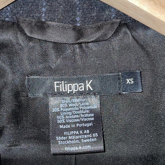 FILIPPA K // Swedish 🇸🇪 brand wool blend grid pattern moto jacket swing coat - Picture 12 of 15